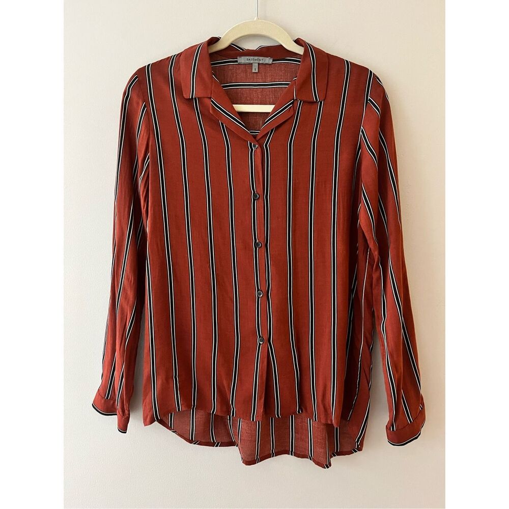 Stripped viscose button down shirt size S